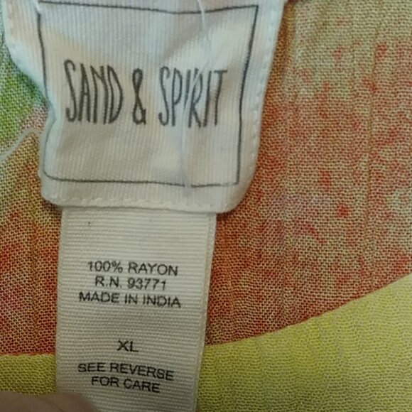 🌈 Sand Spirit Tie-Dye Beach Cover-Up | Boho Ruffle Rayon Dress | size XL - Picture 6 of 9